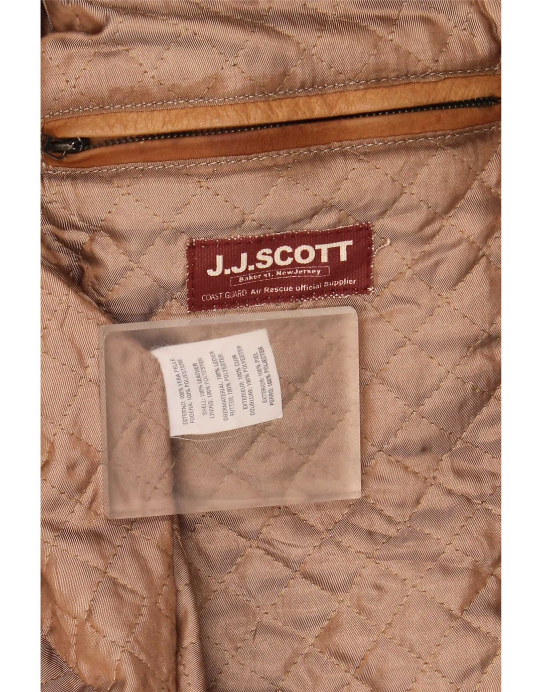 J.J.Scott Herre Læderjakke IT 52 XL Beige