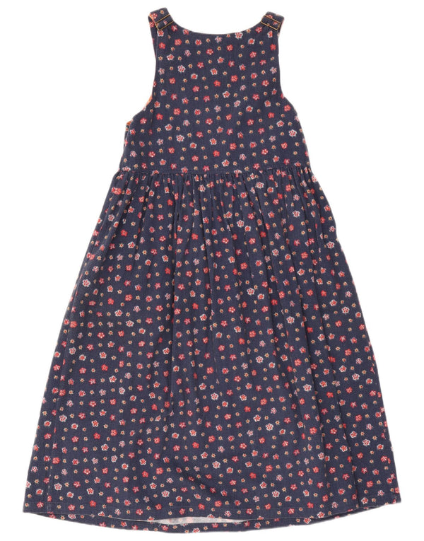 Pepperino Dame Pinafore Dress UK 14 Medium Navy Blue Floral Bomuld