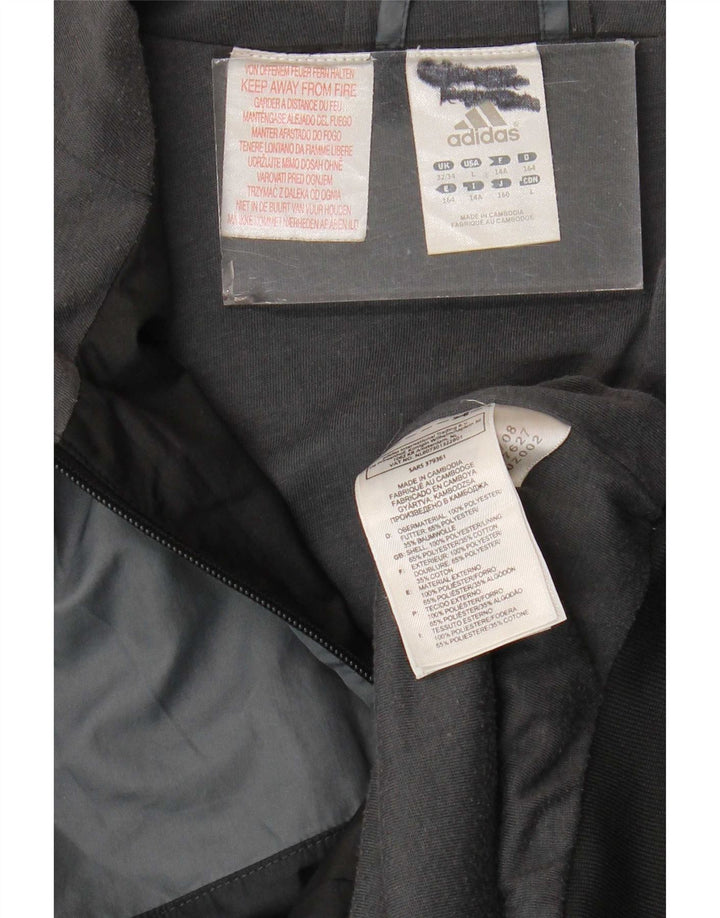 Adidas Drenge Hættejakke Windbreaker 13-14 år Sort Colourblock