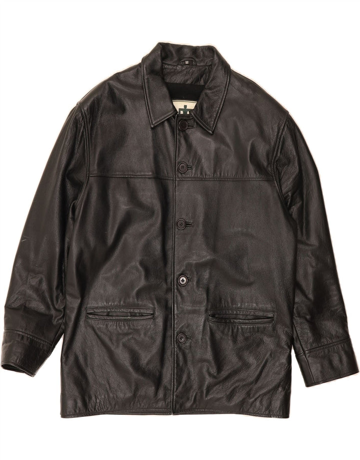VINTAGE Mens Leather Jacket UK 38 Medium Black Leather Vintage Vintage and Second-Hand Vintage from Messina Hembry 