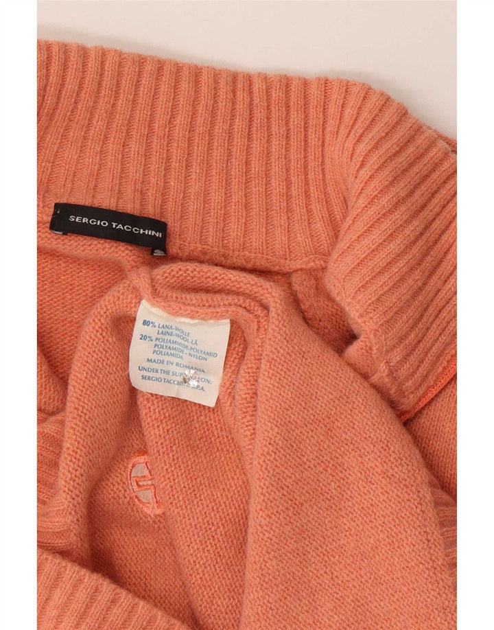 Sergio Tacchini Herre Zip Neck sweater Medium Orange Uld