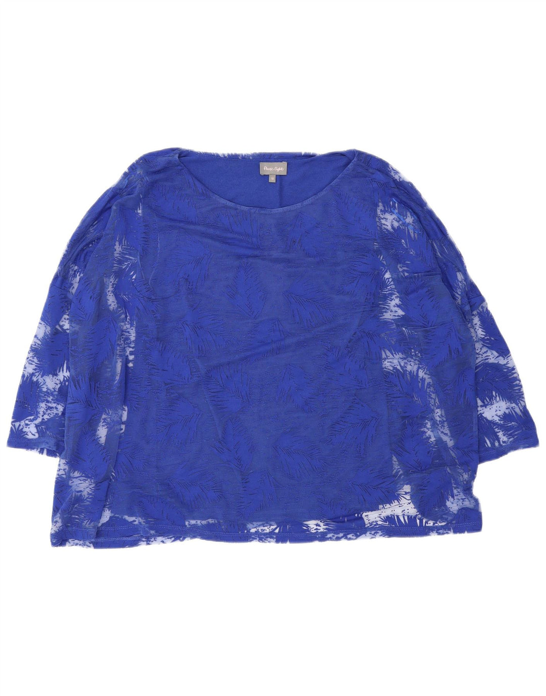 Phase Eight Womens Oversized Top 3/4 ærme UK 12 Medium Blue Floral