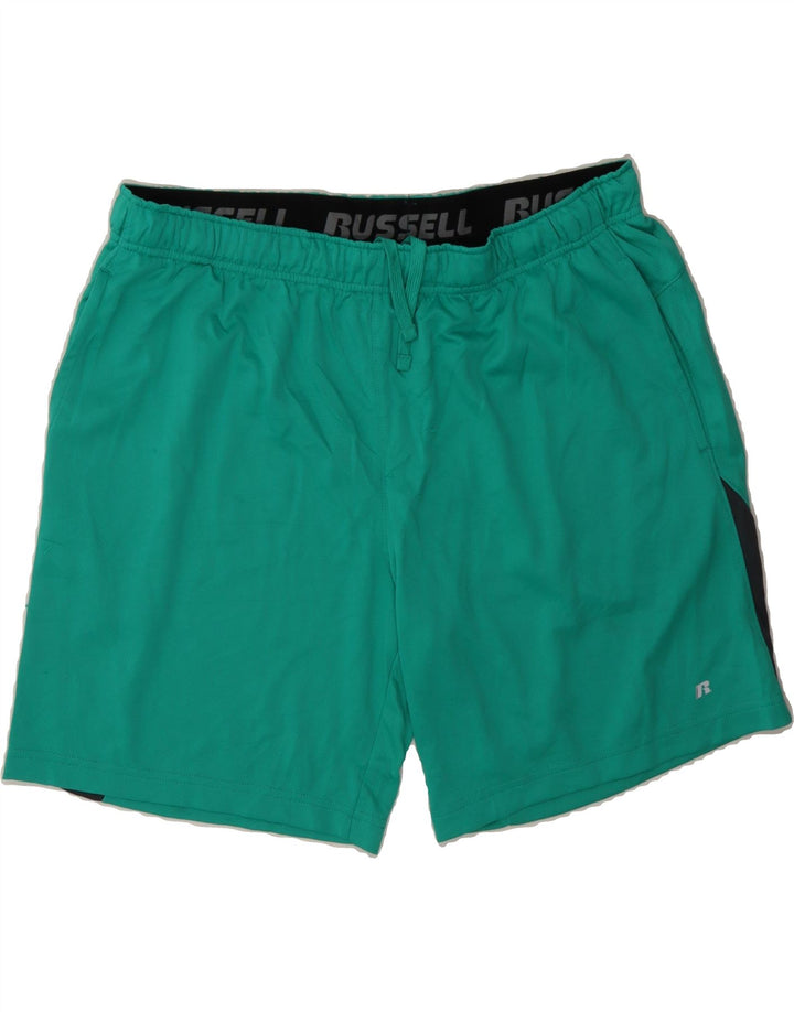 RUSSELL ATHLETIC Mens Sport Shorts XL  Turquoise Colourblock Polyester Vintage Russell Athletic and Second-Hand Russell Athletic from Messina Hembry 
