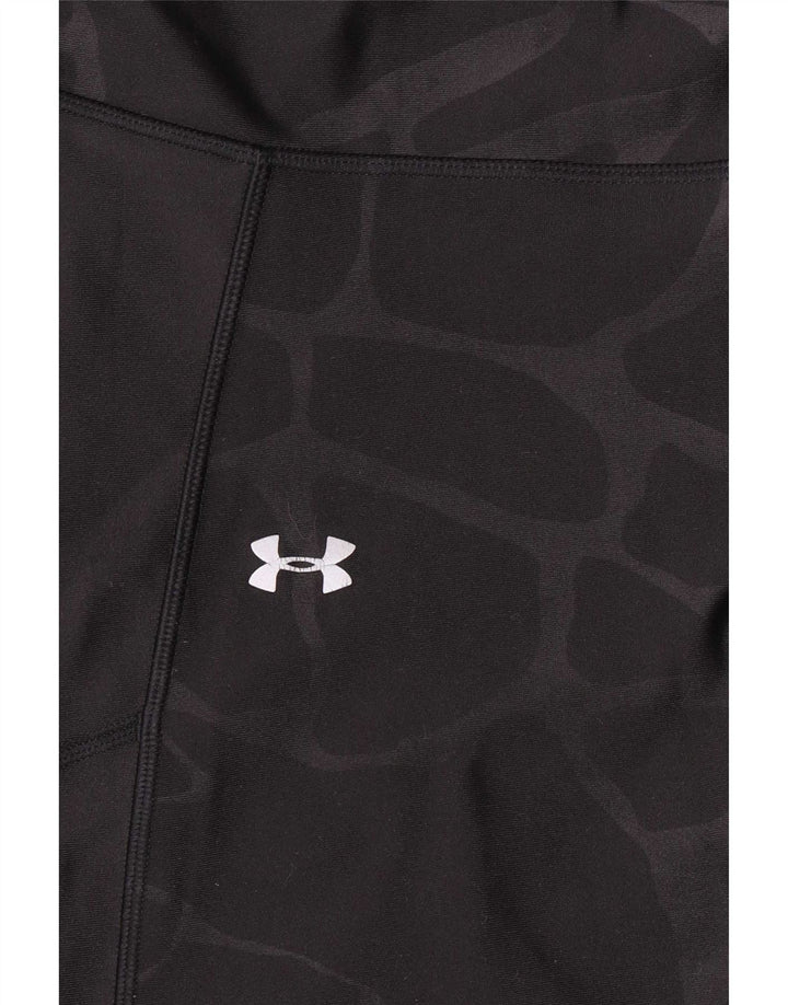 Under Armour Dame Capri Leggings UK 14 Medium Black Camouflage