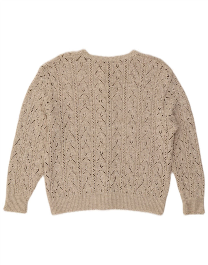 Marks & Spencer Dame Cardigan Sweater UK 12 Medium Beige Akryl
