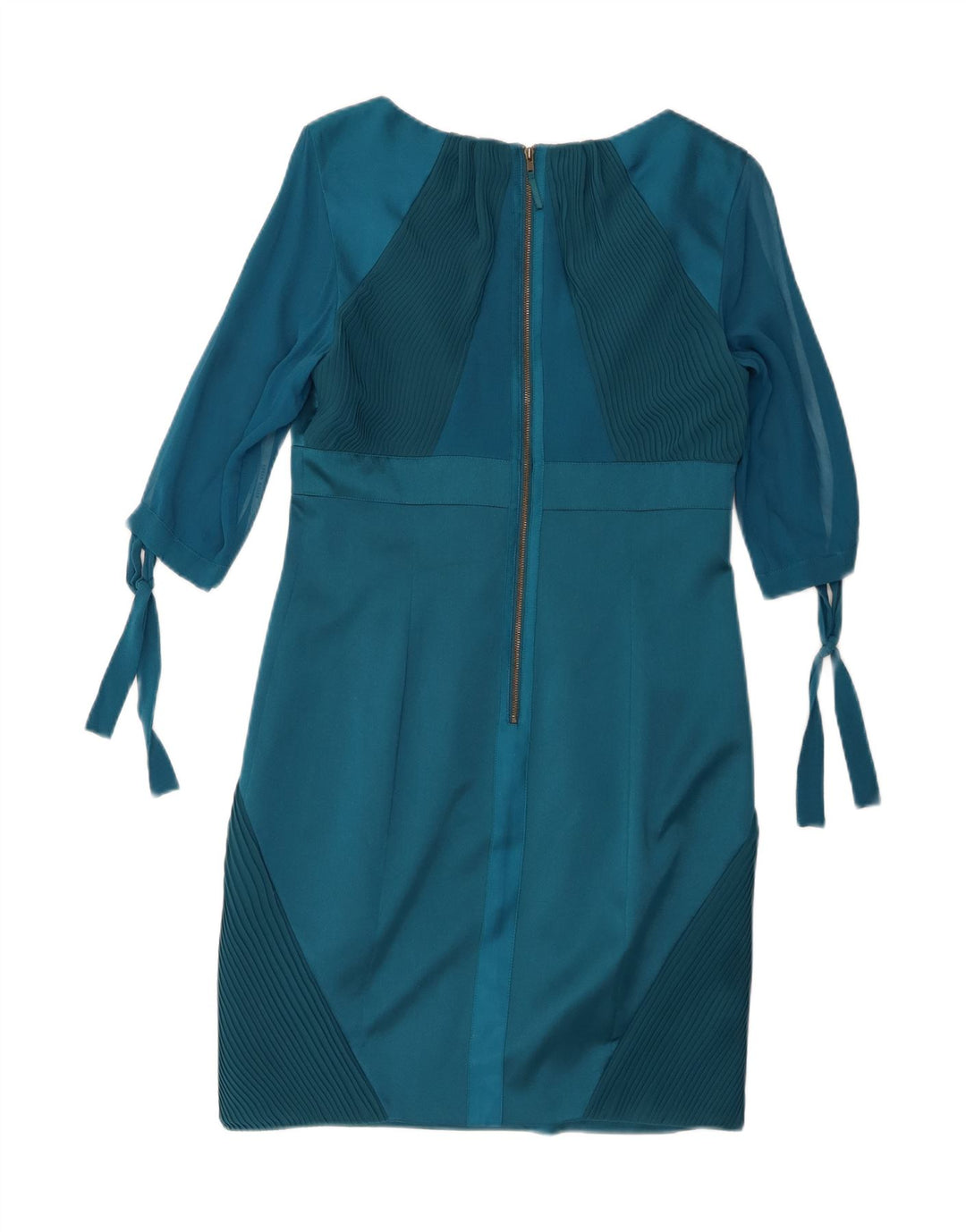 Karen Millen Dame 3/4 ærmer Shift Dress UK 12 Medium Blue Silk