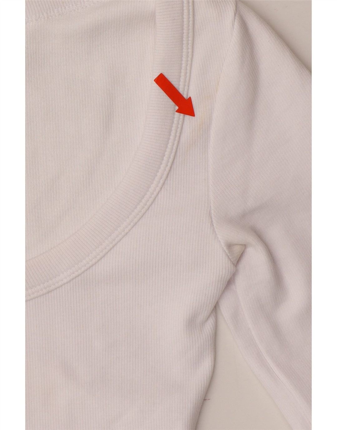ZARA Womens Crop Top Long Sleeve UK 8 Small White Vintage Zara and Second-Hand Zara from Messina Hembry 