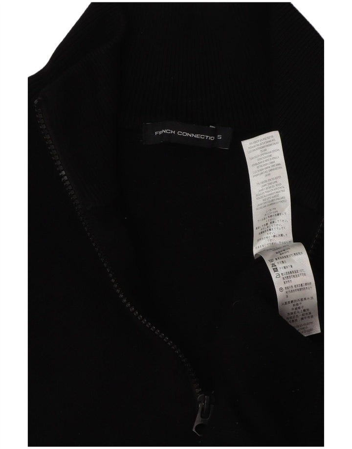 French Connection Herre Zip Neck Jumper Sweater Small Black Colourblock