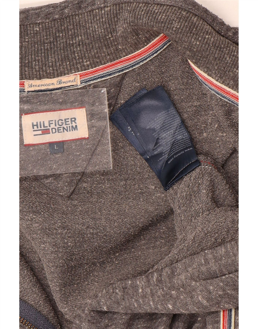 Tommy Hilfiger Dame træningsdragt Top jakke UK 16 Large Grey Flecked