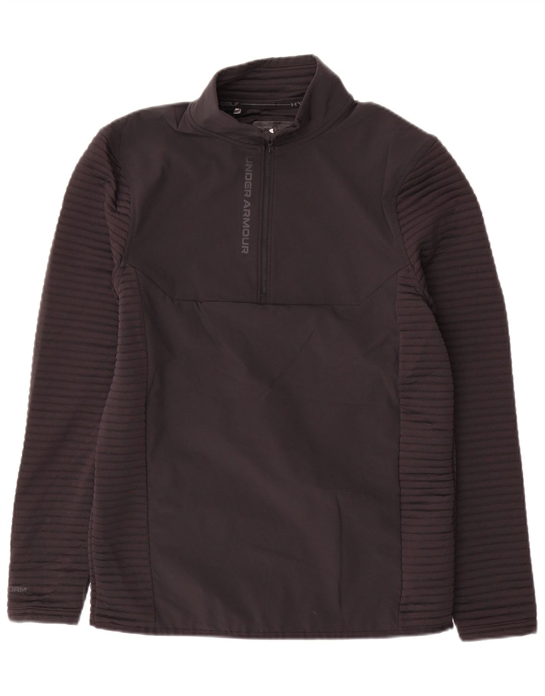 Under Armour Herre Zip Neck Pullover Træningsdragt Top Lille Sort Polyester