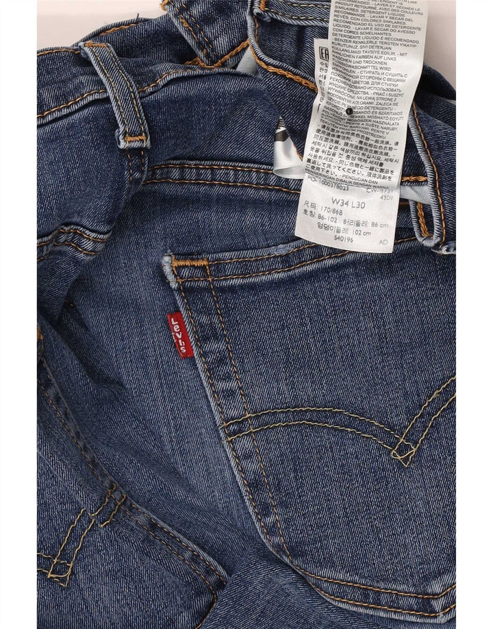 Levi's Herre 502 tilspidsede jeans W34 L30 blå bomuld