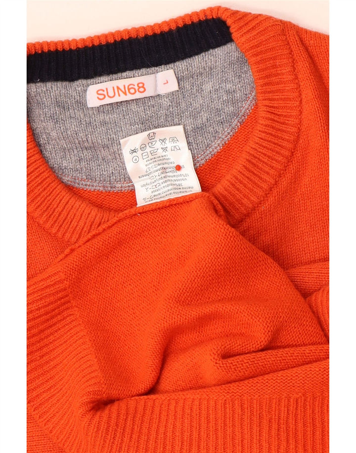 Sun68 Dame sweater med rund hals DK 16 Stor Orange Uld