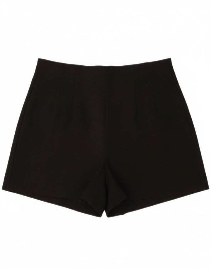 Zara Dame Højtalje Casual Shorts Medium W30 Sort Polyester