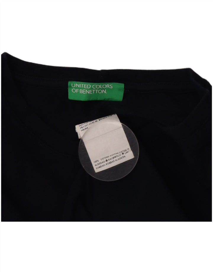 Benetton Herre T-Shirt Top Stor Marineblå Bomuld