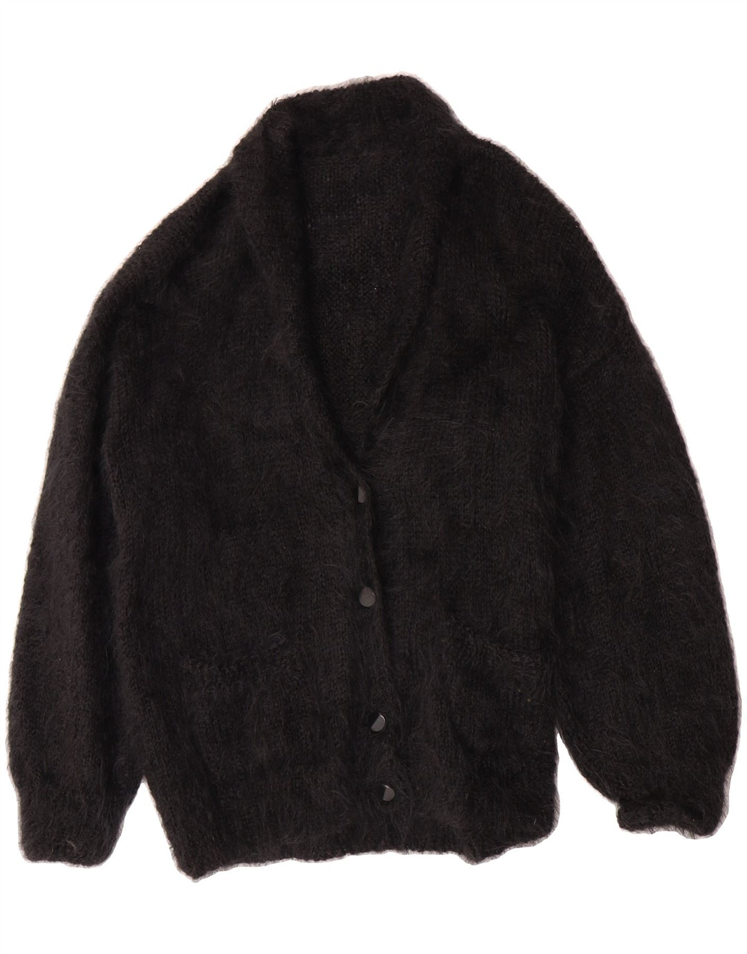 VINTAGE Womens Cardigan Sweater UK 16 Large Black Vintage Vintage and Second-Hand Vintage from Messina Hembry 