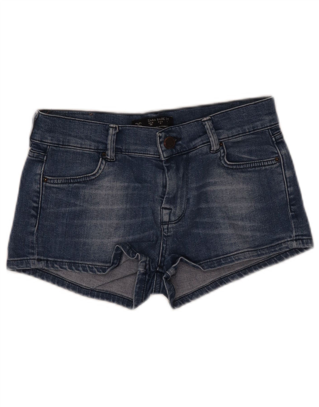 ZARA denimshorts til kvinder EU 36 XS W26 Blå