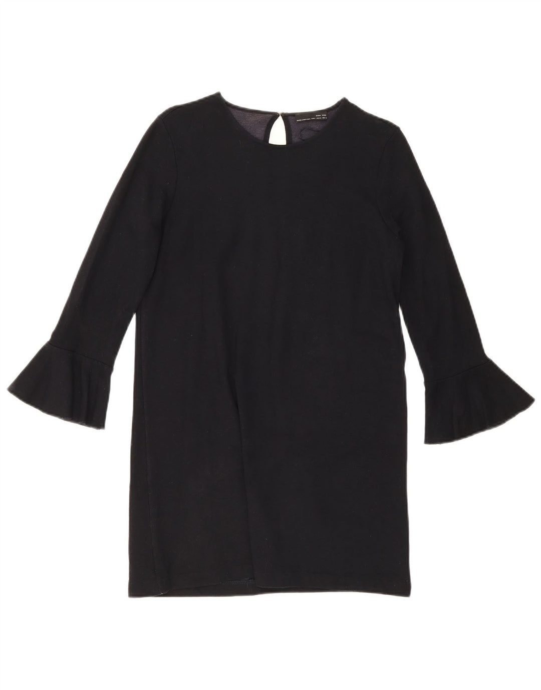 Zara Dame Langærmet Shift Dress UK 10 Small Navy Blue