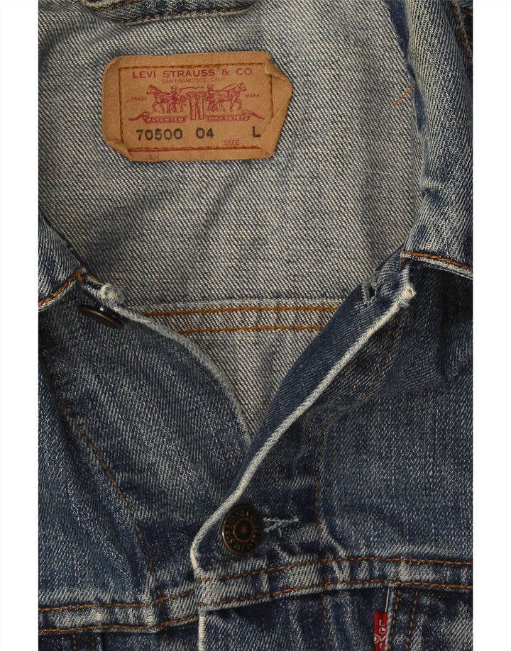 Levi's Dame denimjakke UK 14 Stor Blå Bomuld