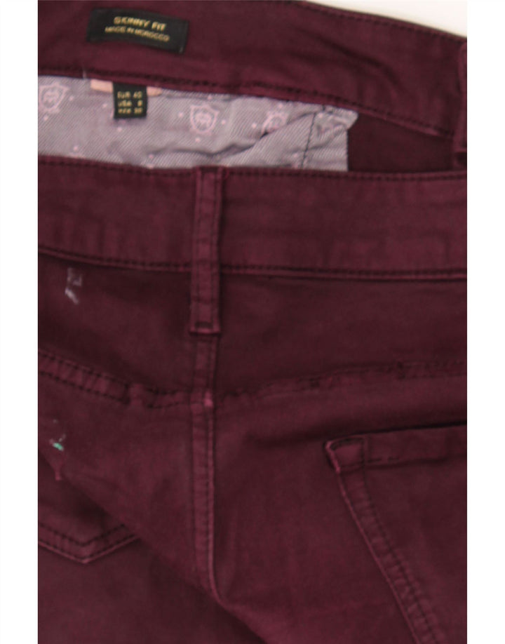 MASSIMO DUTTI Womens Skinny Jeans EU 40 Medium W30 L30 Burgundy Vintage Massimo Dutti and Second-Hand Massimo Dutti from Messina Hembry 