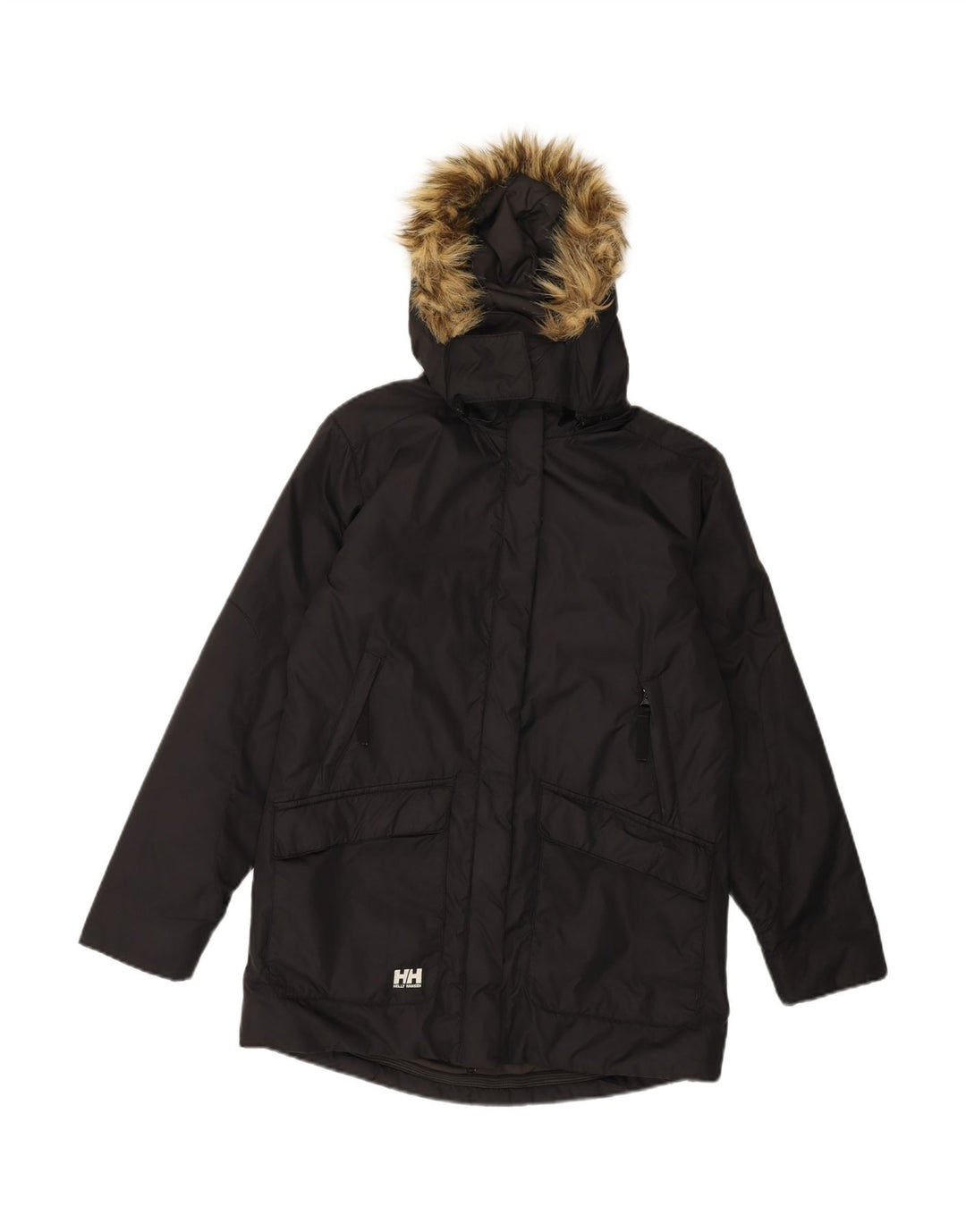 HELLY HANSEN Womens Oversized Hooded Padded Coat UK 10 Small Black