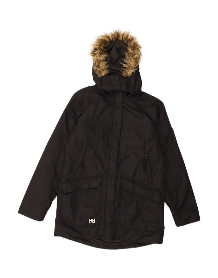 HELLY HANSEN Womens Oversized Hooded Padded Coat UK 10 Small Black