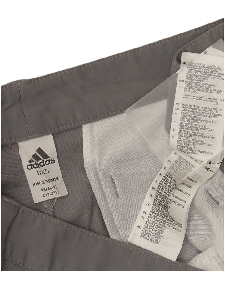 Adidas Herre Slim Chino Bukser W32 L32 Grå Polyester