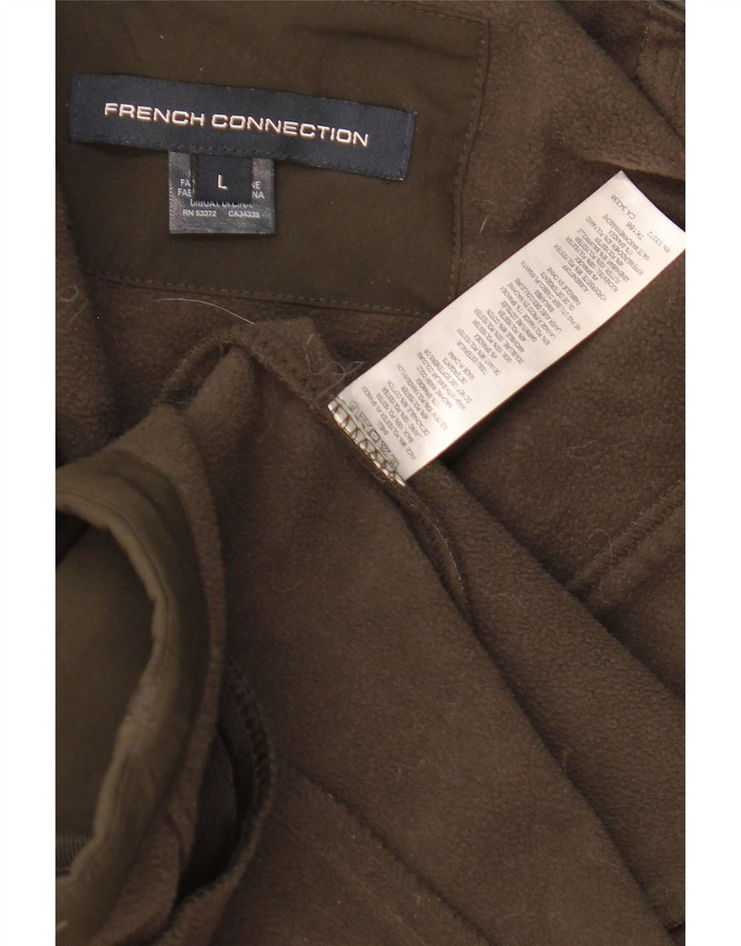 French Connection Dame Hooded Parka Jacket UK 16 Large Khaki Polyester
