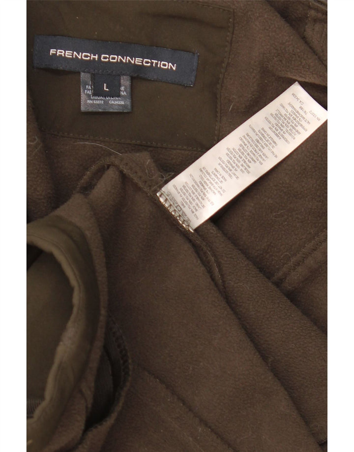 French Connection Dame Hooded Parka Jacket UK 16 Large Khaki Polyester