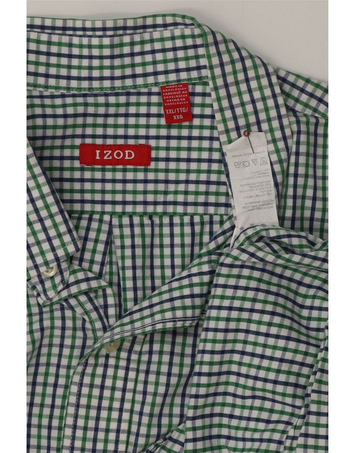IZOD Herreskjorte 2XL Grøn Gingham Bomuld