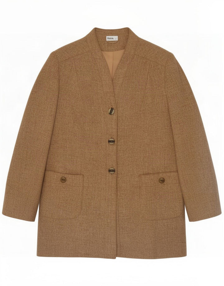 Eastex Dame 3-knaps blazerjakke UK 16 Large Beige New Wool