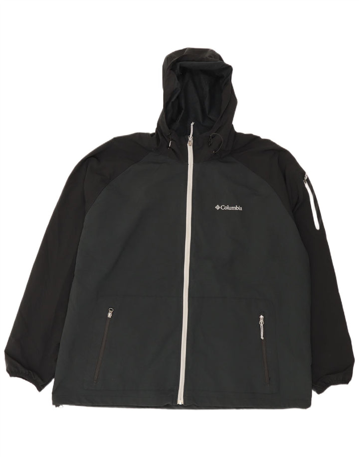 Columbia Træningsdragt med hætte til mænd Topjakke 2XL Sort Colourblock Polyester
