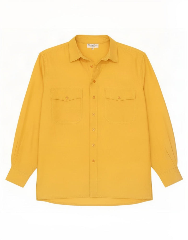 Vintage herreskjorte medium gul silke