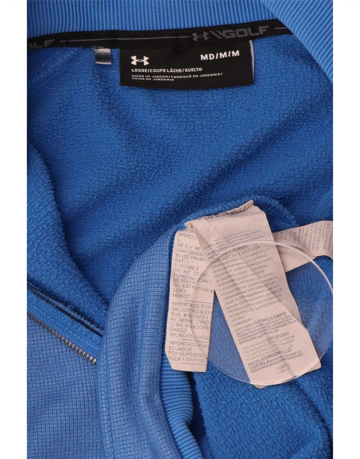 Under Armour Herre Zip Neck Sweatshirt Jumper Medium Blue Polyester