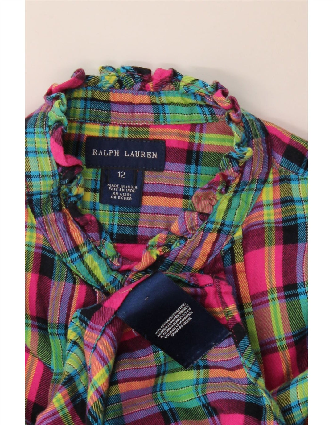 Ralph Lauren Pige Pullover Flanellskjorte 11-12 år Flerfarvet bomuld