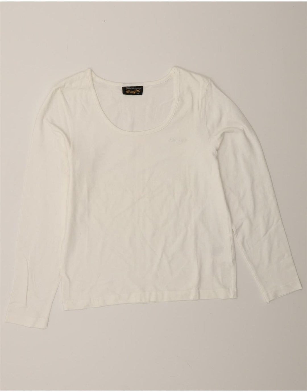 WRANGLER Dame Top Langærmet UK 18 XL Hvid Bomuld