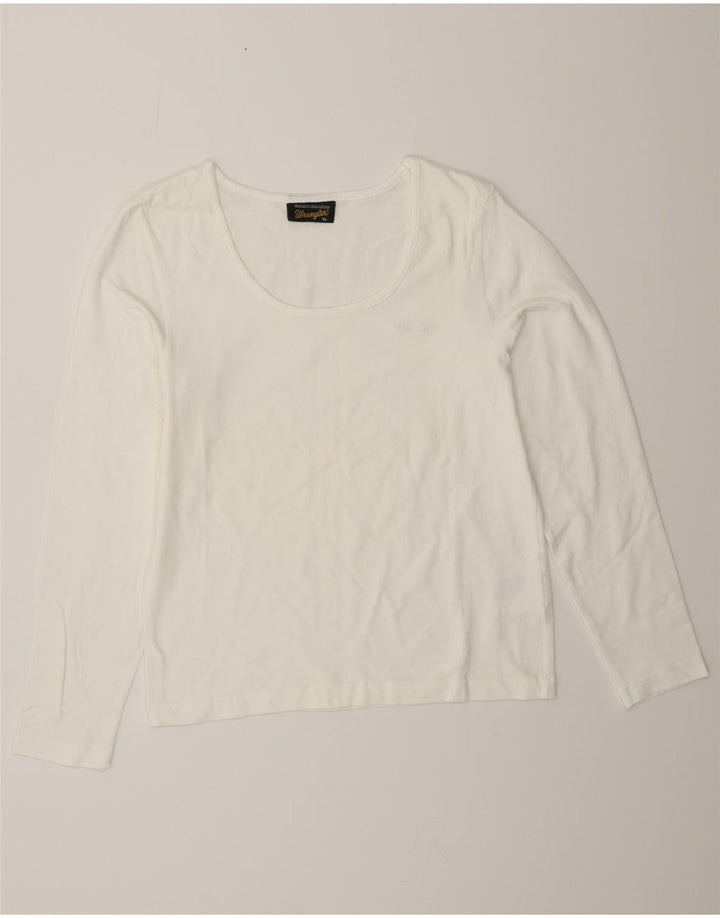 WRANGLER Dame Top Langærmet UK 18 XL Hvid Bomuld