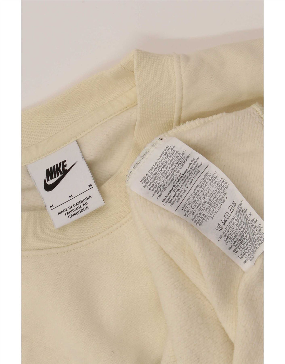 Nike Herre grafisk sweatshirt Jumper Medium Off White Colourblock Bomuld