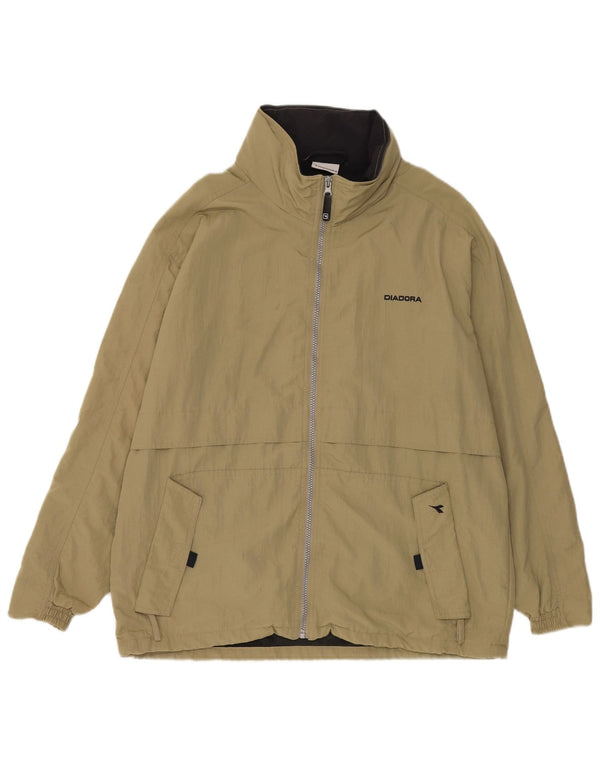 Diadora Herre Hætte Loose Fit regnjakke UK 36 Small Khaki Polyamid