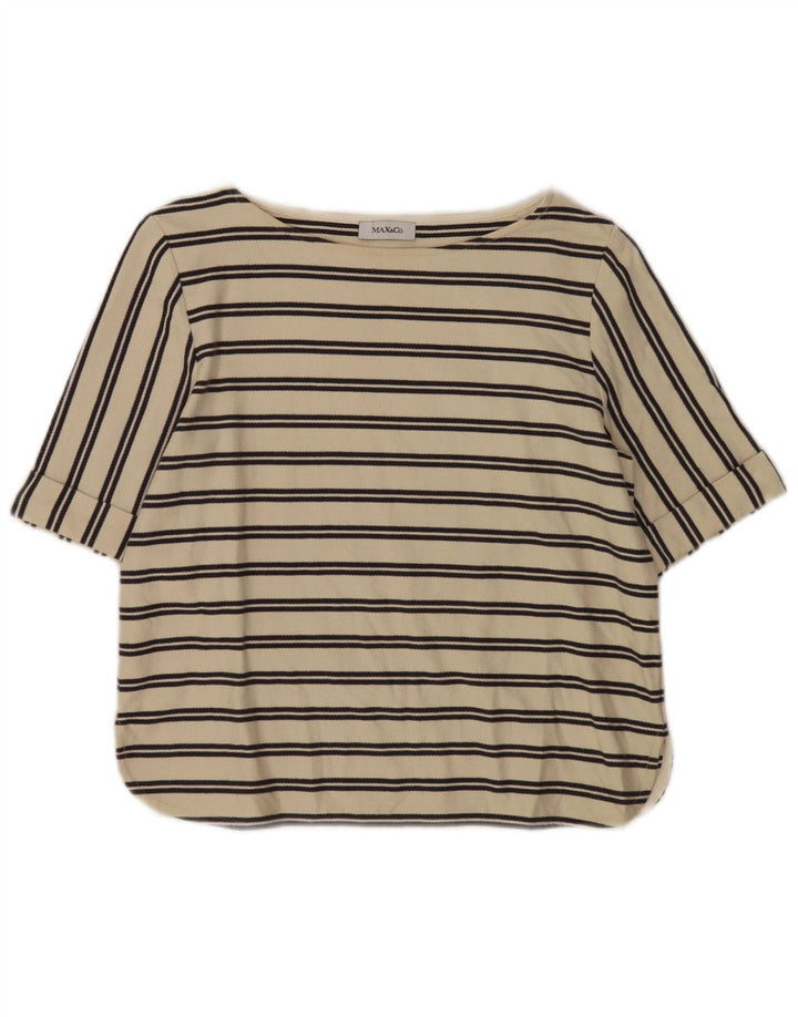 Max & Co. Damebluse Top UK 12 Medium Off White Stribet