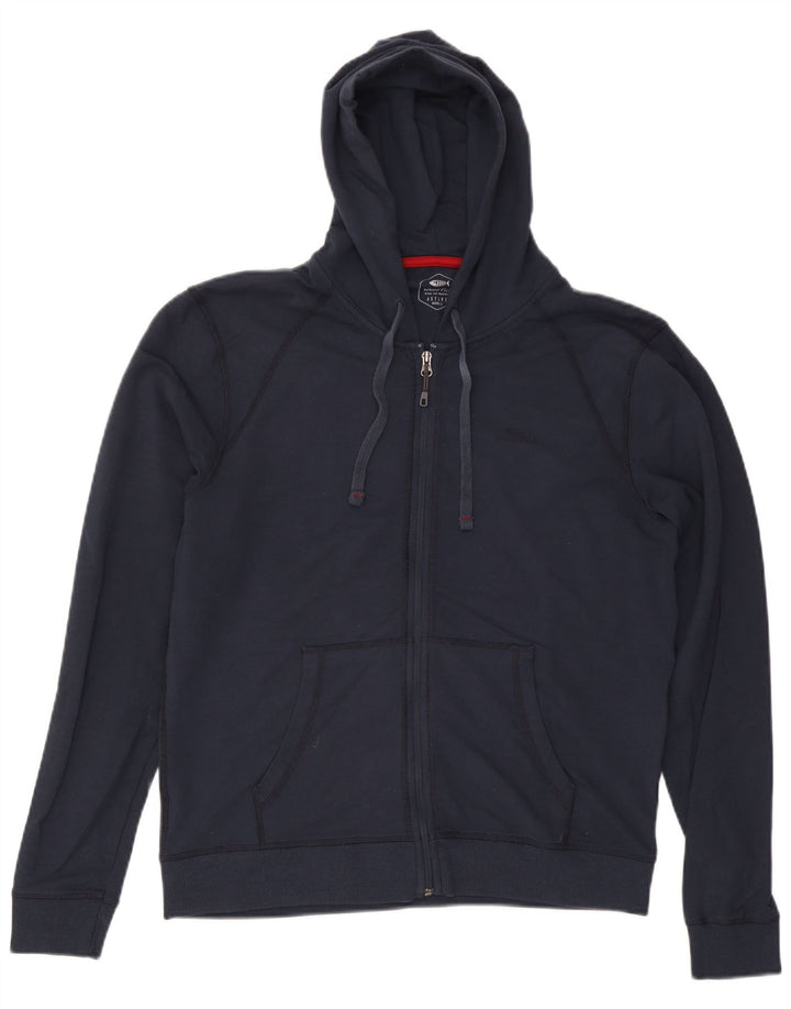 Weird Fish Herre Zip Hoodie Sweater Large Navy Blue Viscose