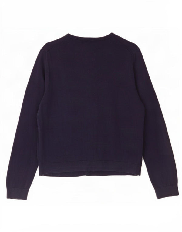 Gap Dame Cardigan Sweater UK 20 2XL Marineblå Bomuld