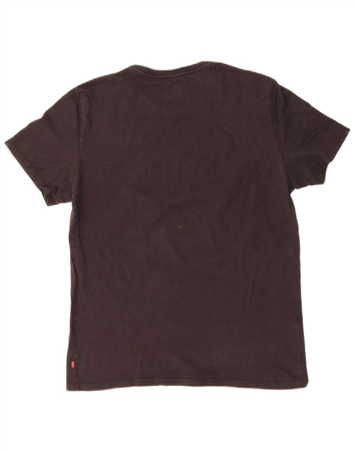 LEVI'S Womens Graphic T-Shirt Top UK 14 Medium Black