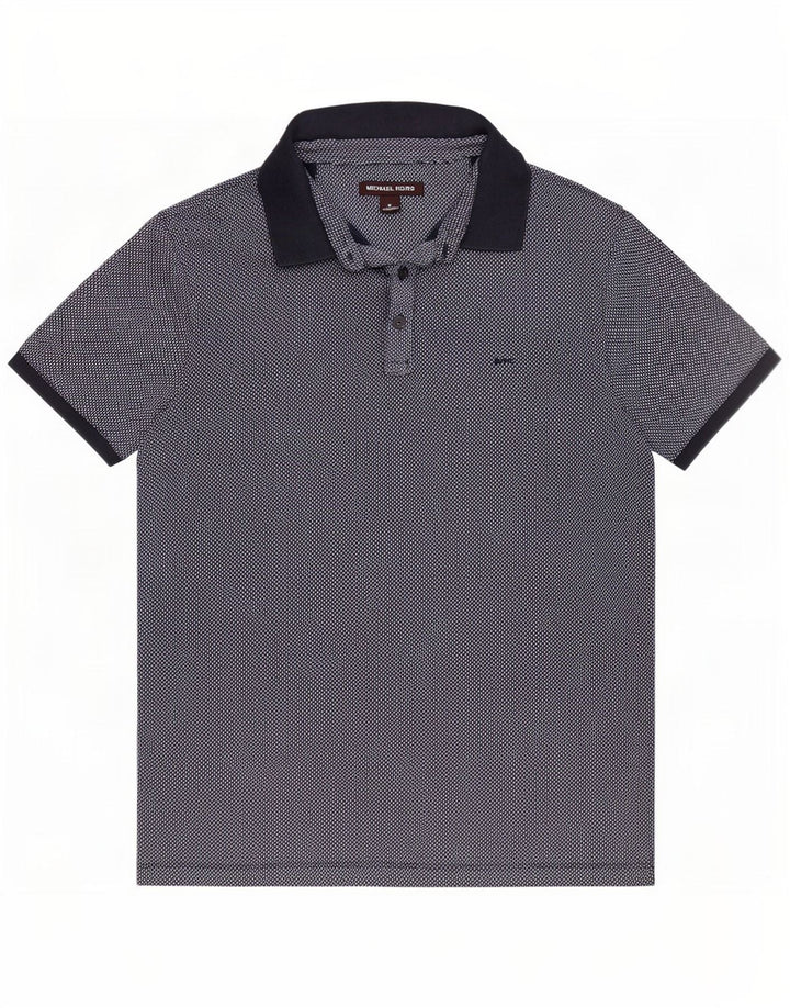 Michael Kors Herre poloshirt Medium Navy Blue Gingham Cotton