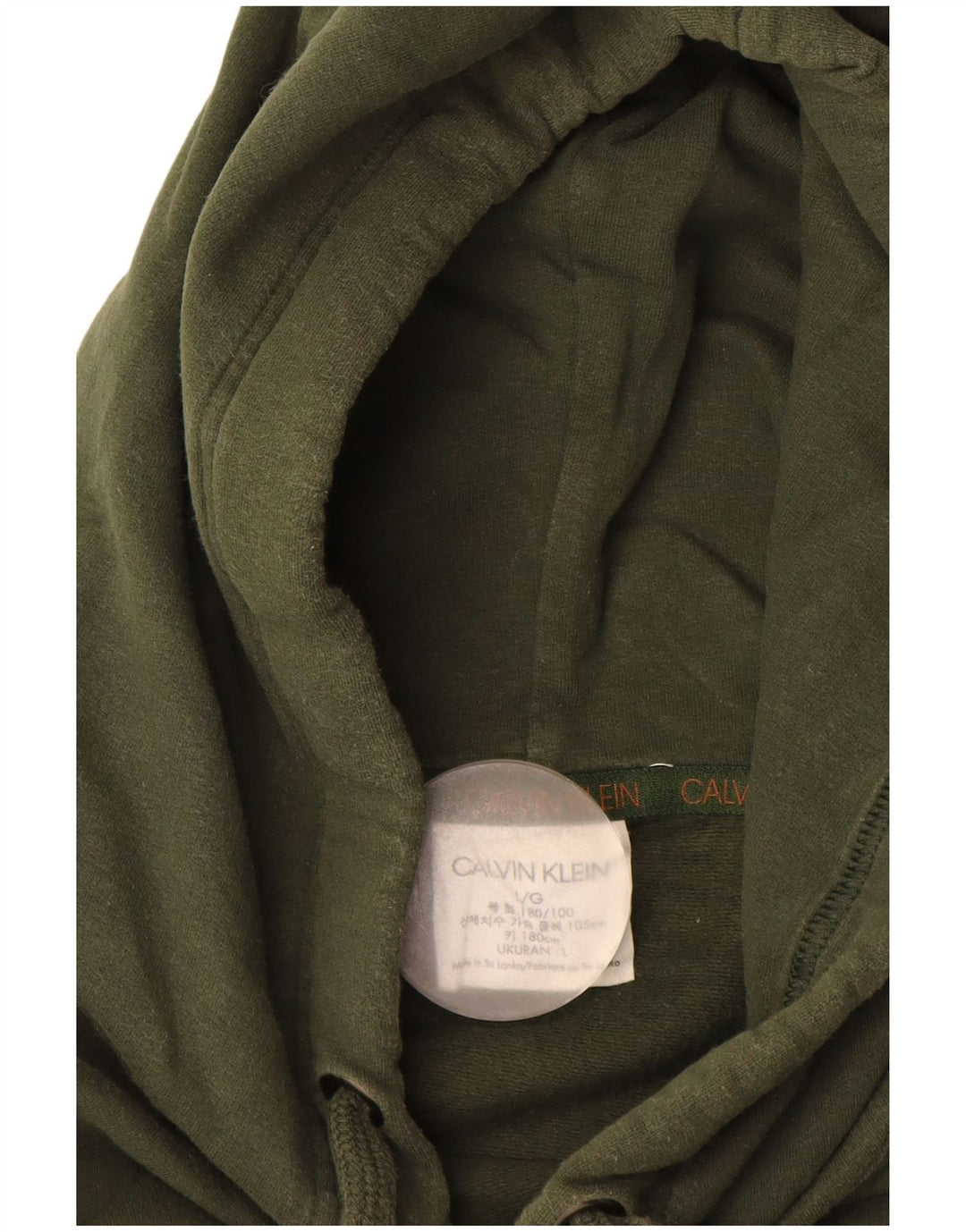 CALVIN KLEIN Dame Oversized grafisk hættetrøje trøje UK 16 Large Khaki