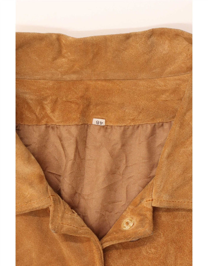 Vintage dame ruskindsjakke IT 48 XL beige læder