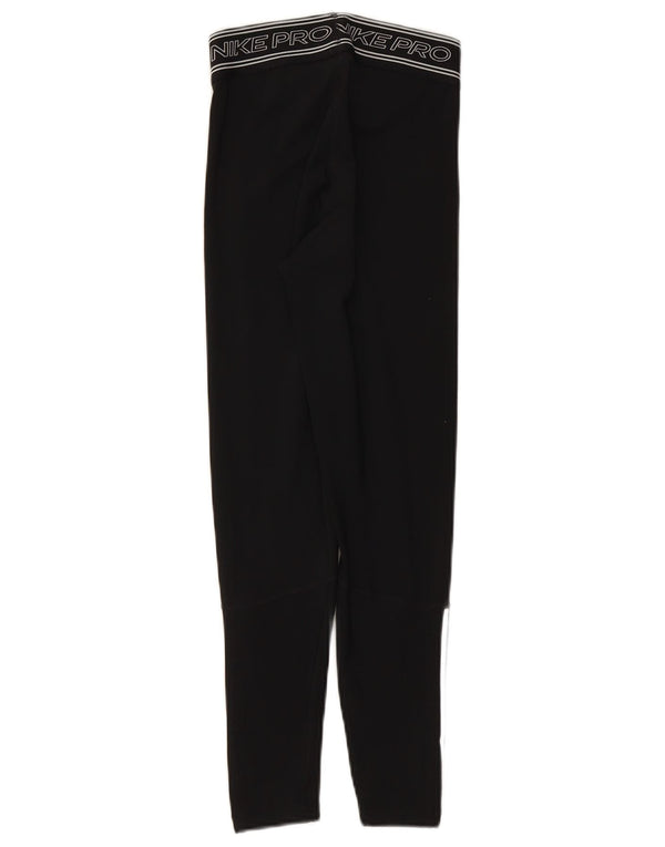 NIKE Dri Fit grafiske leggings til kvinder UK 4 XS sort polyester