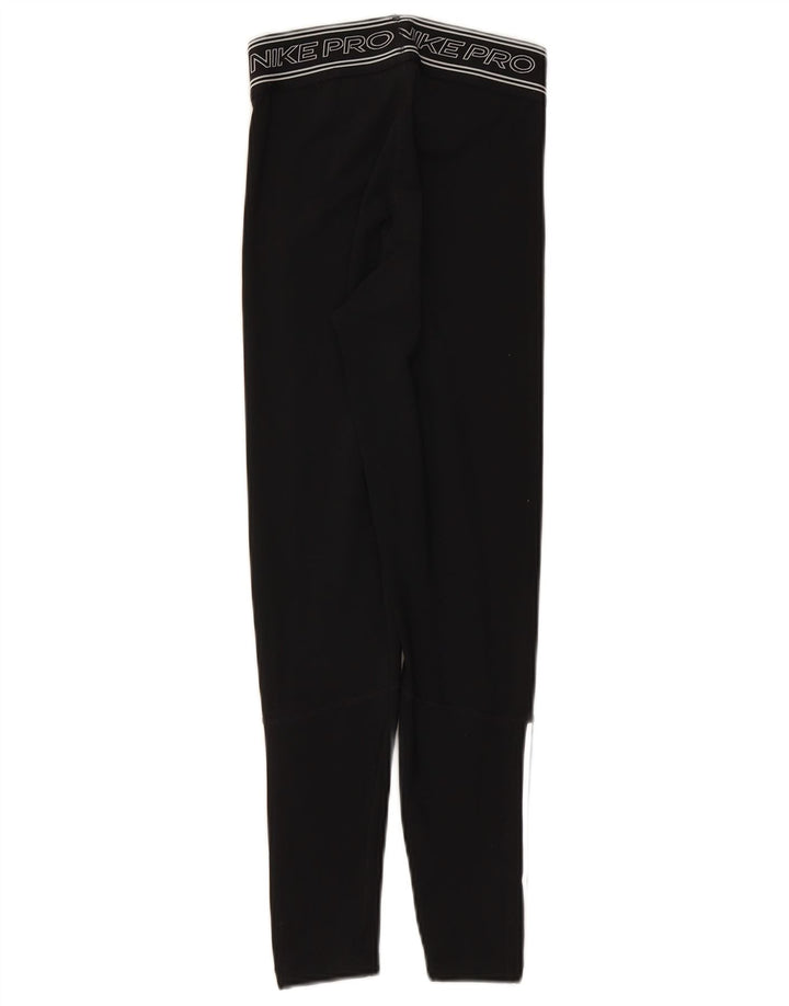 NIKE Dri Fit grafiske leggings til kvinder UK 4 XS sort polyester