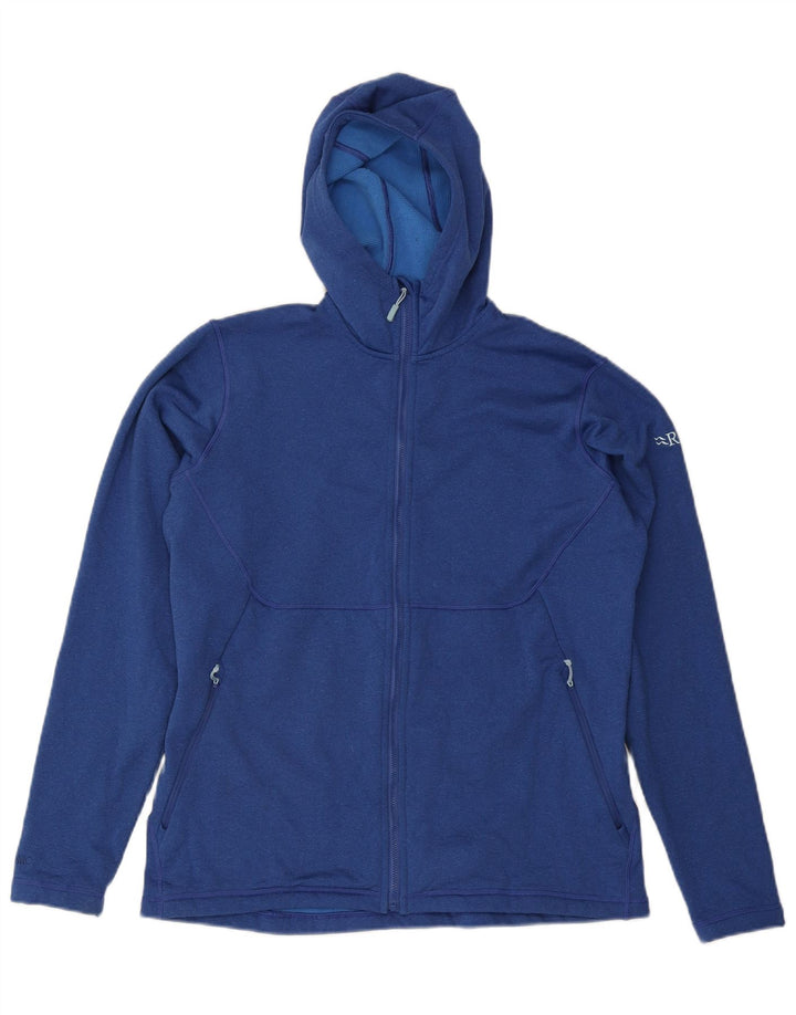 Rab hættetrøje til kvinder med lynlås UK 16 Stor blå polyester