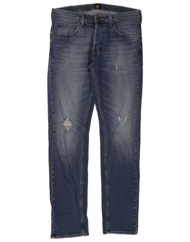 LEE Dame Daren Straight Jeans W33 L32 Blå Bomuld