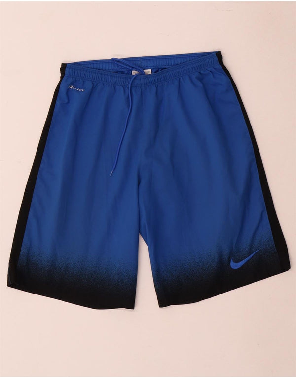 Nike Herre Dri Fit Sportshorts Små Blå Colourblock Polyester